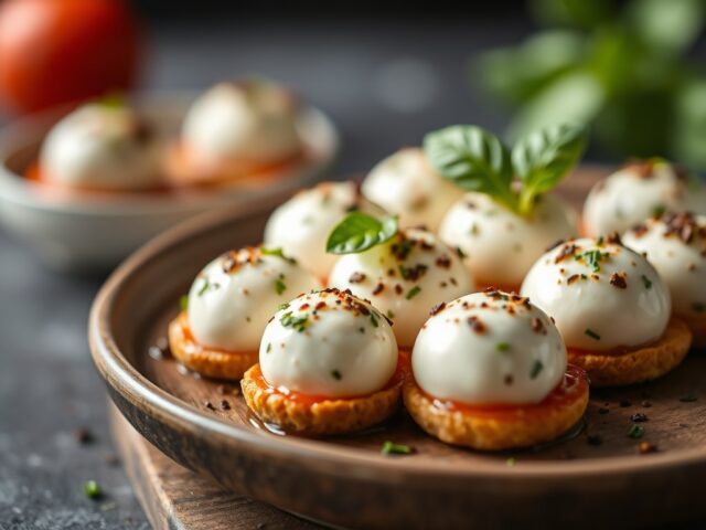 Mini mozzarella met gemarineerde artisjokken