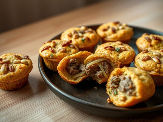 Mini-muffins met pasta