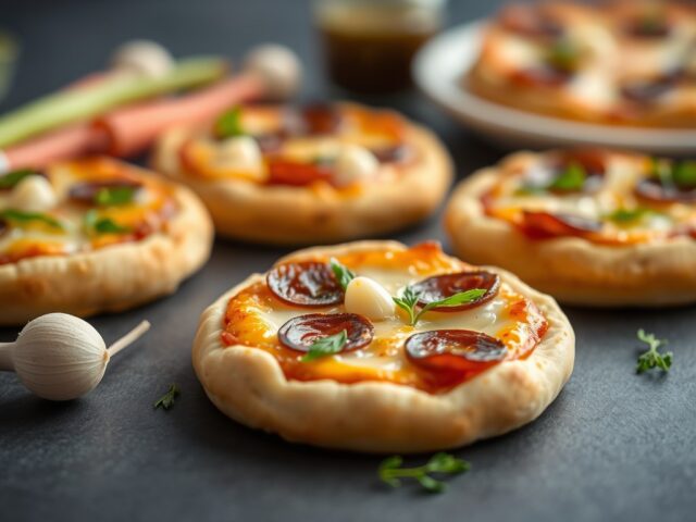 Mini pizza voor kinderen — AI-gegenereerde illustratie