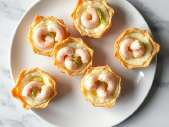 Mini quiches met sjalot en gamba