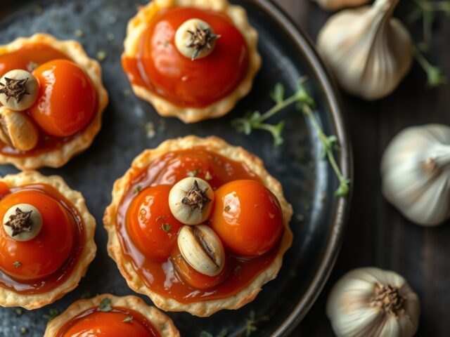 Mini tarte tatin met kerstomaten