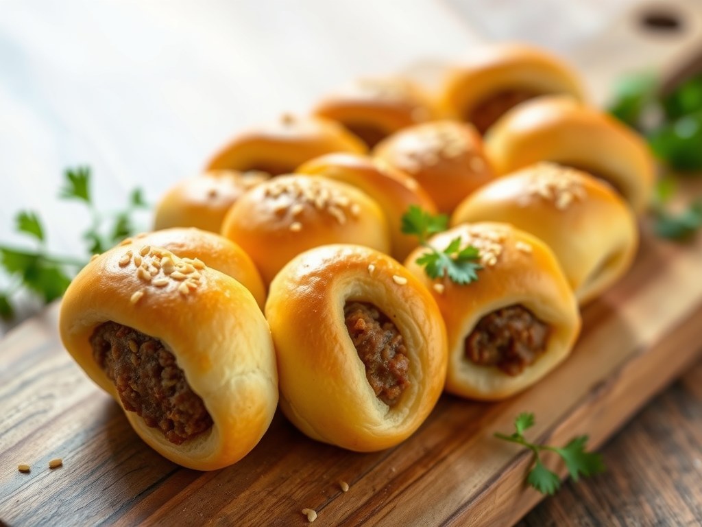 Mini worstenbroodjes, AI-gegenereerde illustratie