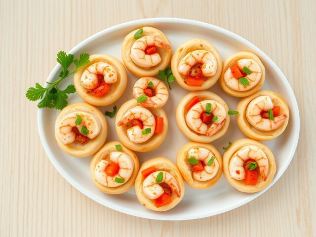 Minibroodjes met garnalen