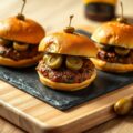 Miniburgers met chorizo en olijven