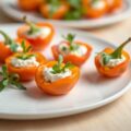 Minipaprika met geitenkaas en rucolakers