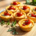 Miniquiches met tomatenthoedje