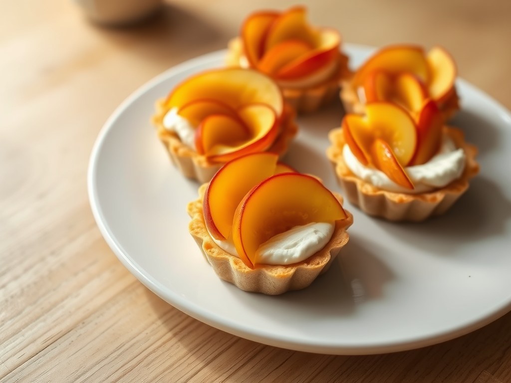 Minitaartjes met nectarines, AI-gegenereerde illustratie