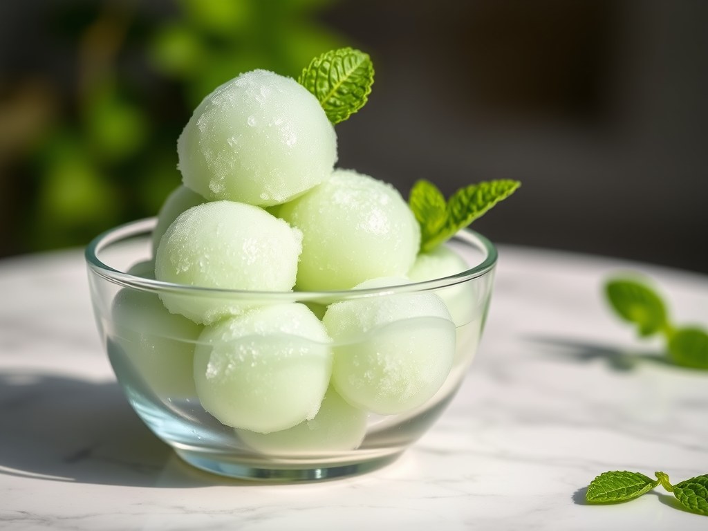 Mintsorbet, AI-gegenereerde illustratie