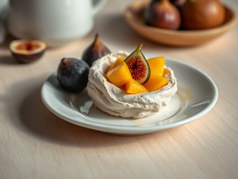 Mokkaschuimbakje met ‘vreemd’ fruit