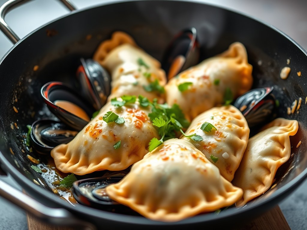 Mossel empanada’s, AI-gegenereerde illustratie