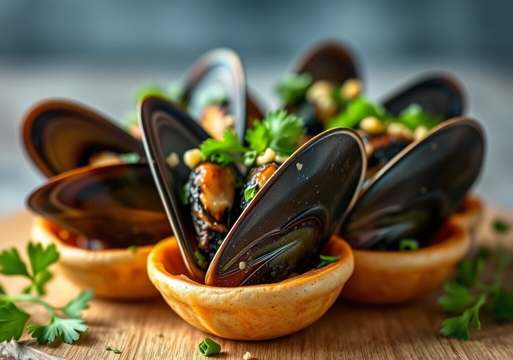Mossel tapas, AI-gegenereerde illustratie