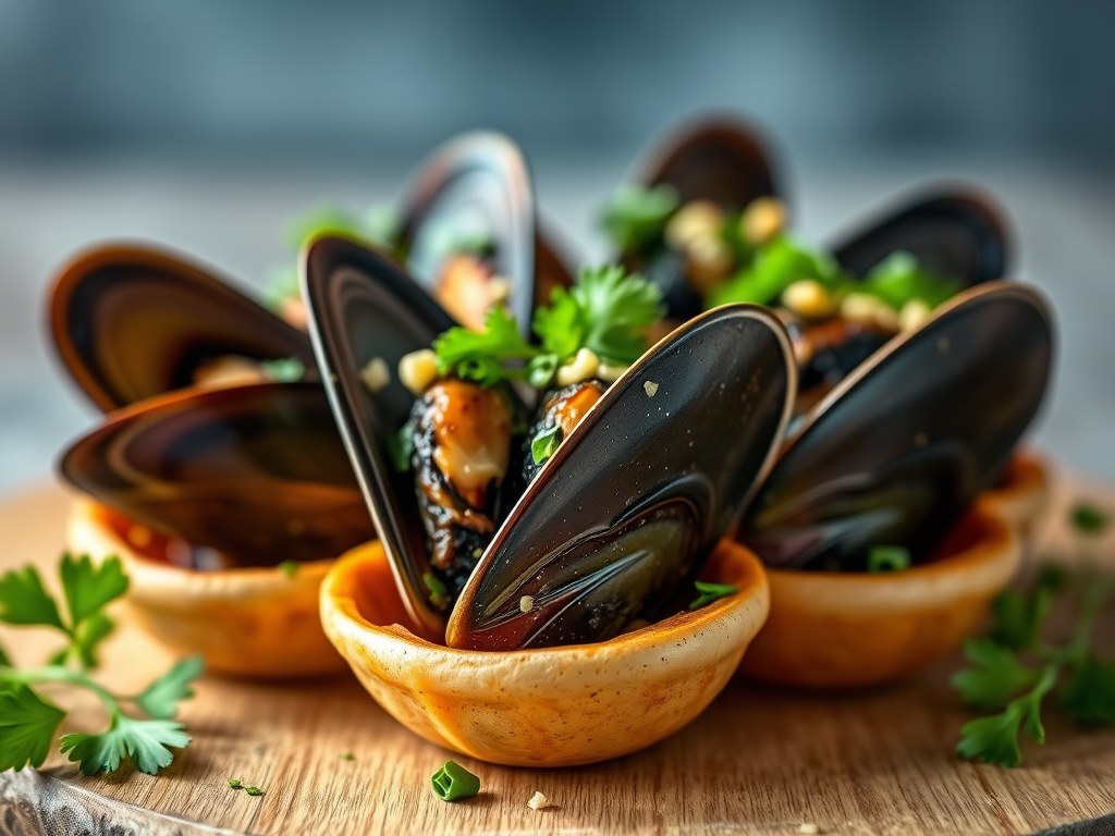 Mossel tapas, AI-gegenereerde illustratie