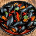 Mosselen in Thaise chili pasta