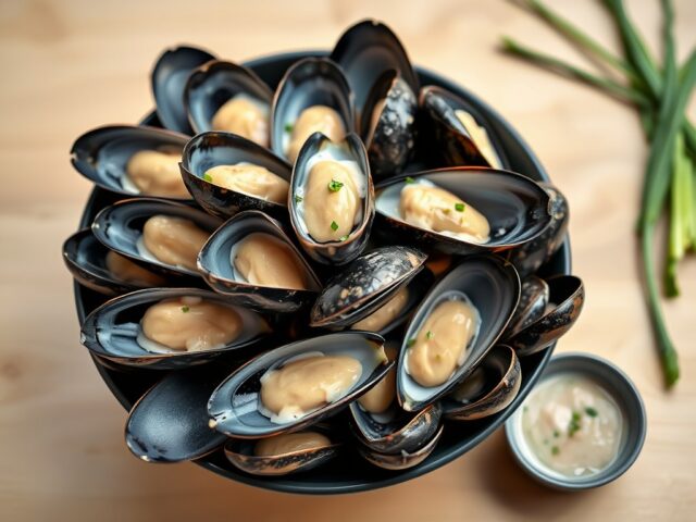 Mosselen met knoflooksaus