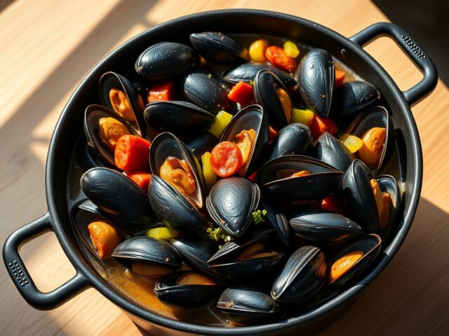 Mosselen met pikante chorizo
