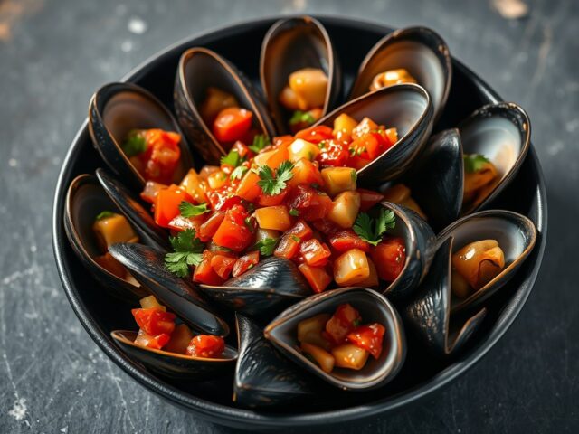 Mosselen met tomatenvinaigrette