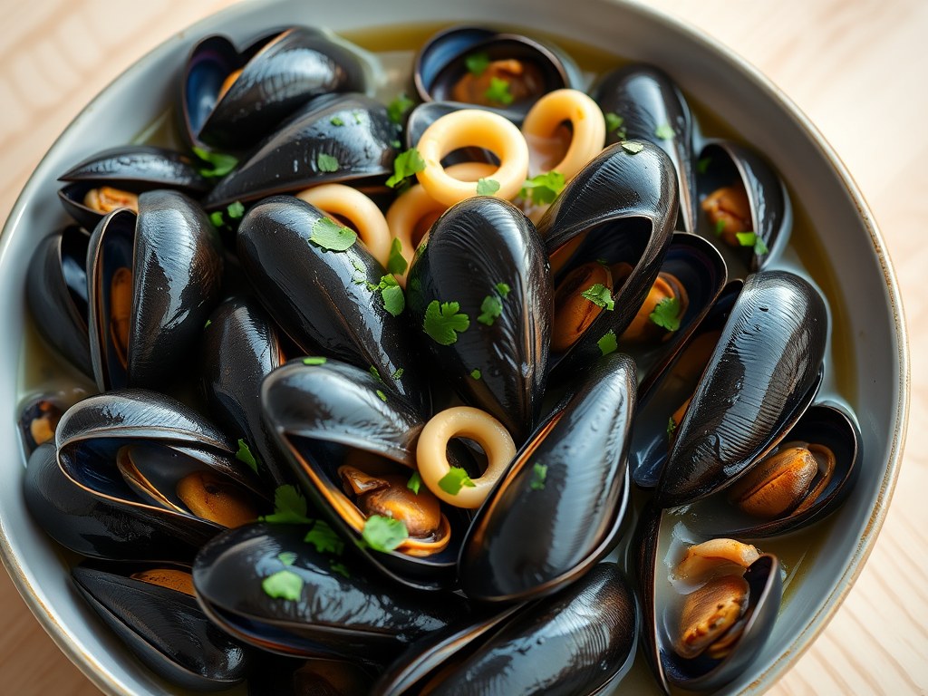 Mossels op zijn Australisch, AI-gegenereerde illustratie