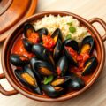 Mosseltajine met muntcouscous