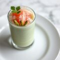 Mousse van asperge met granité van roze Florida pompelmoes