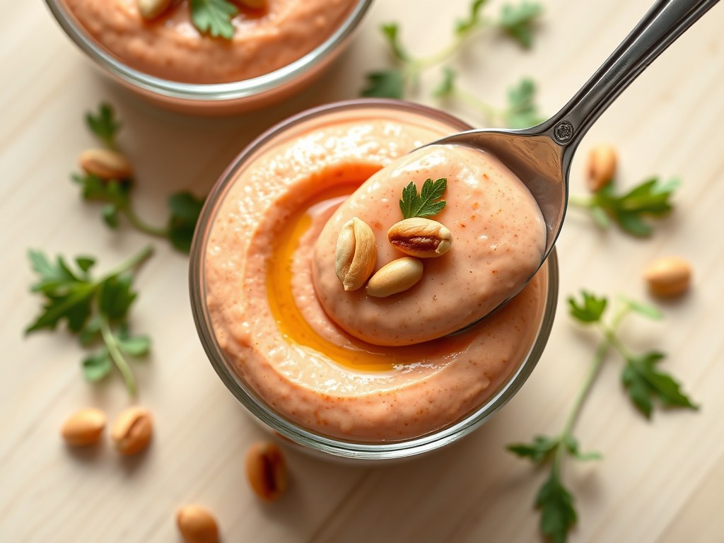 Mousse van feta en paprika, AI-gegenereerde illustratie