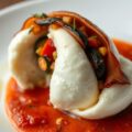 Mozzarella gevuld met ratatouille en (zie opm)