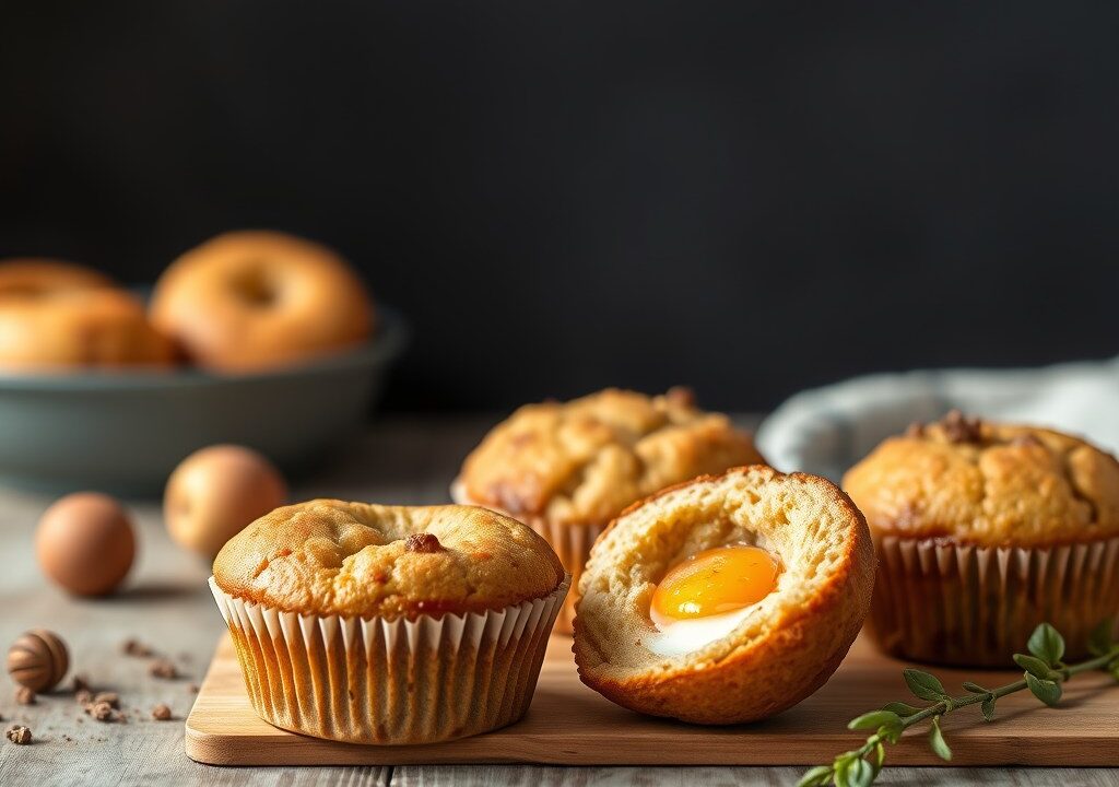 Muffins met bosbes en appel — AI-gegenereerde illustratie