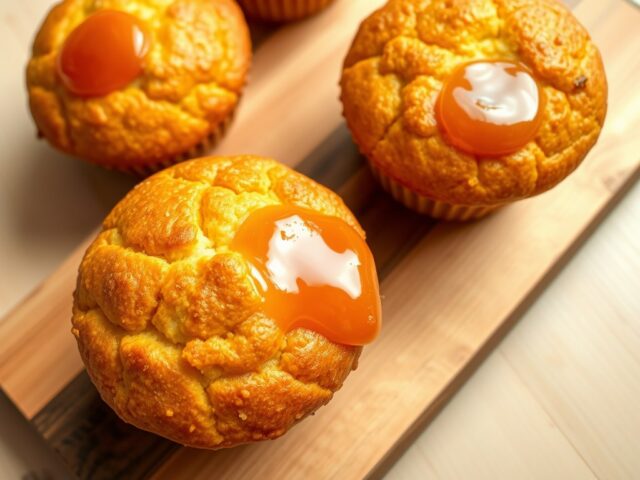 Muffins met Brugge goud en abikozenconfituur