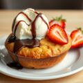 Muffins met ijs en chocolade