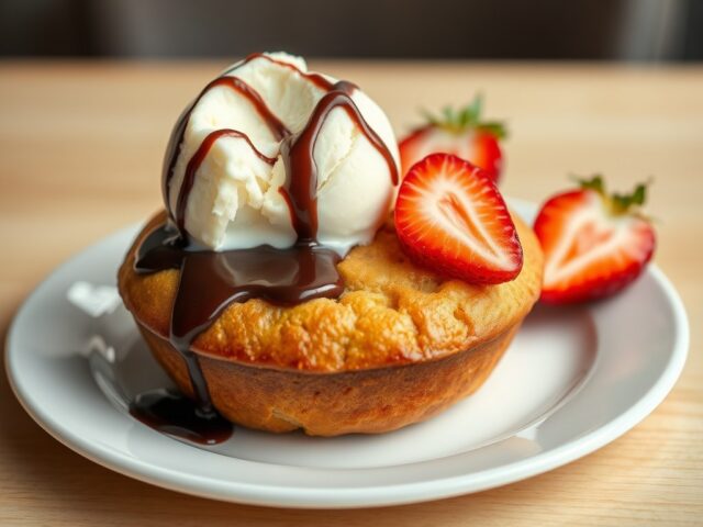 Muffins met ijs en chocolade