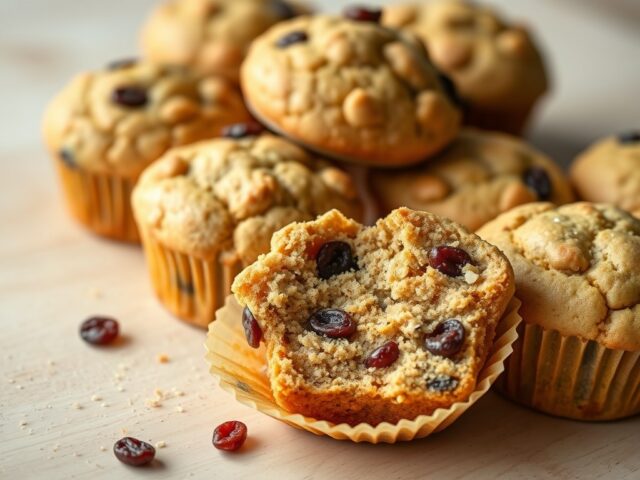 Muffins met quinoa en rozijnen