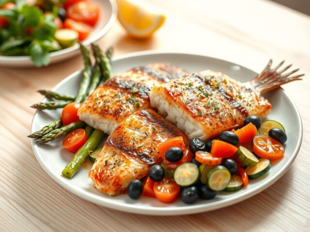Mul en Gefrituurde Asperge met Tomatensalade