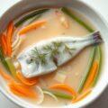 Nage van gefileerde rog met julienne groentjes