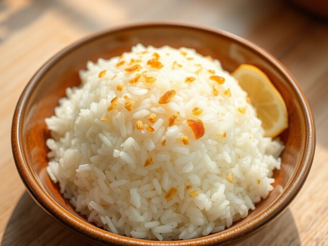 Nasi bawang putih (witte knoflook rijst)