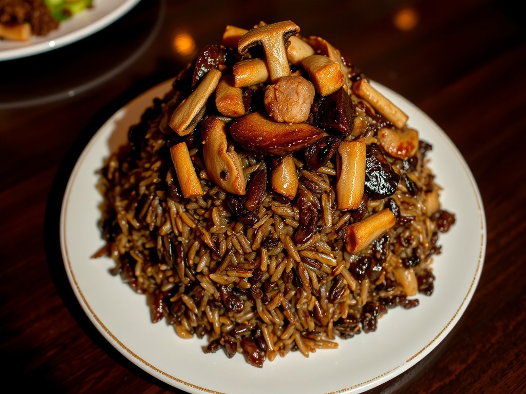 Nasi goreng istemewa (=speciaal), AI-gegenereerde illustratie