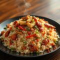 Nasi met kip in ketjapsaus
