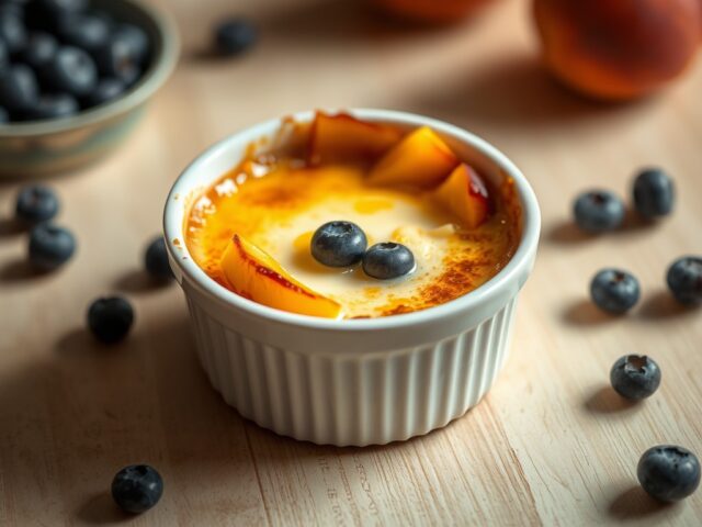 Nectarine en yoghurt créme brulee