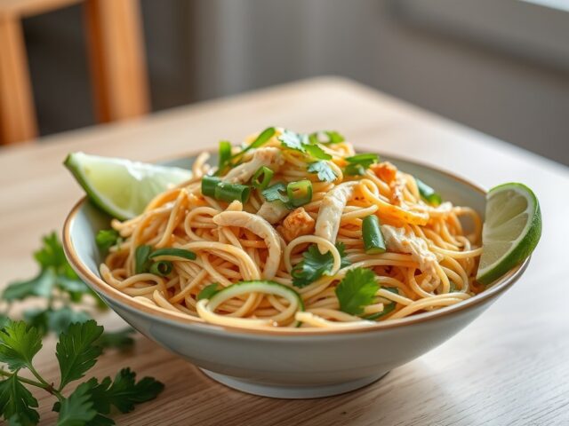 Noedelsalade met komkommer