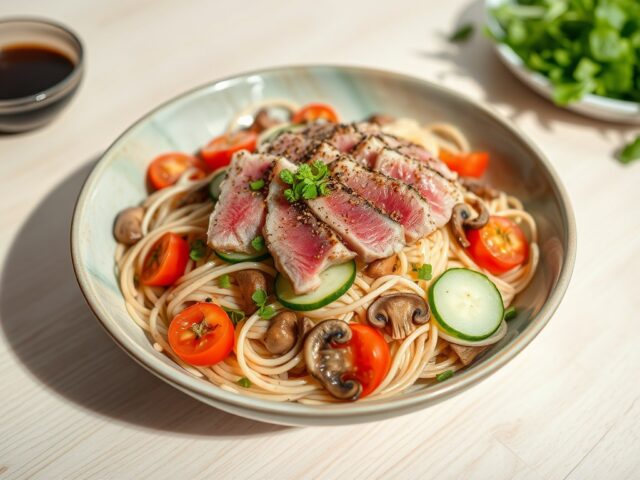 Noedelsalade met tonijn