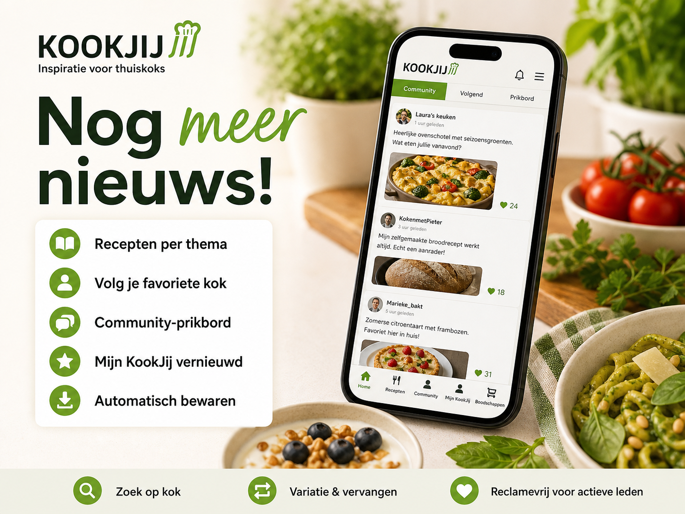 Van receptengidsen tot een eigen prikbord: dit is er nieuw op KookJij