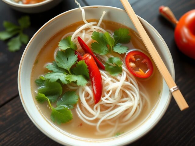 Noodlesoep met Thaise kruiden
