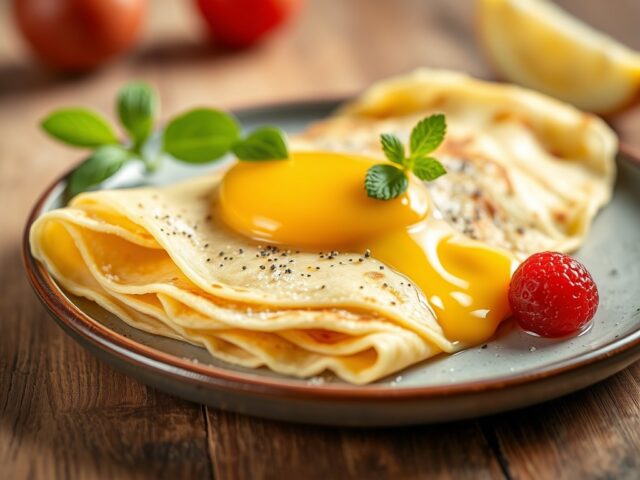 Normandische Crêpes met vanille-ijs