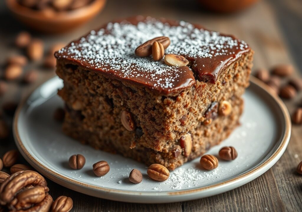 Noten-chocoladebrood, AI-gegenereerde illustratie