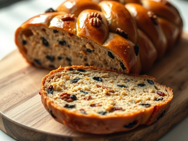 Noten-rozijnenbrood met honing
