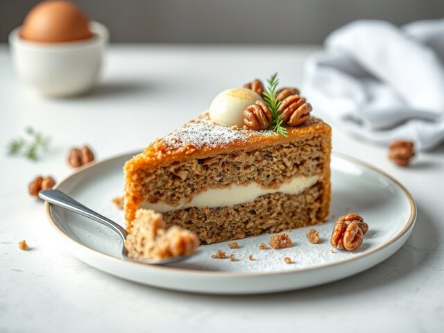 Nußtorte (walnotentaart) — AI-gegenereerde illustratie