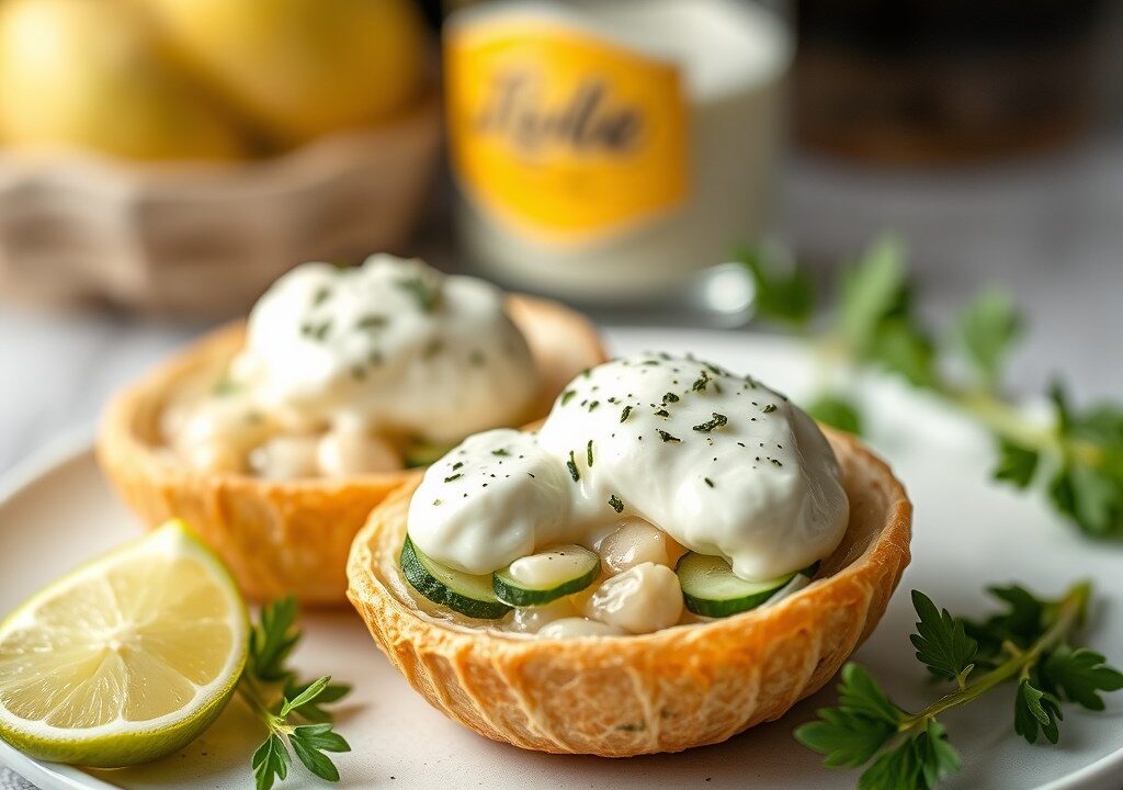 Oesters met komkommerschuim, AI-gegenereerde illustratie