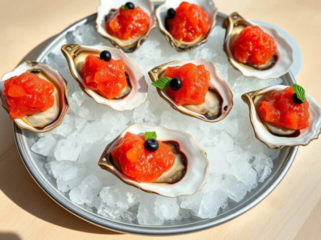 Oesters met tomatengranite