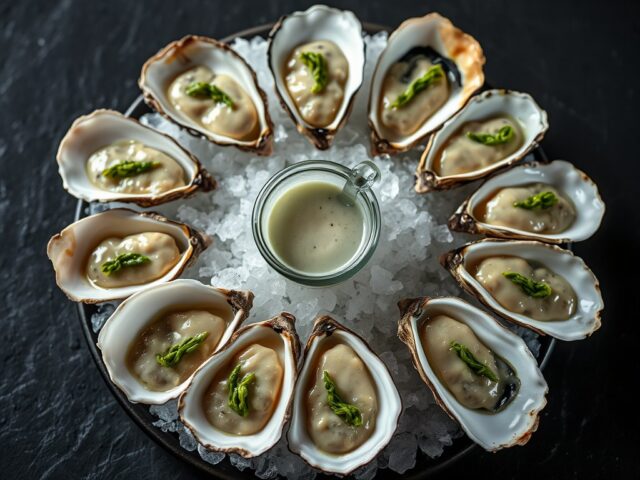 Oesters met zeewatersaus