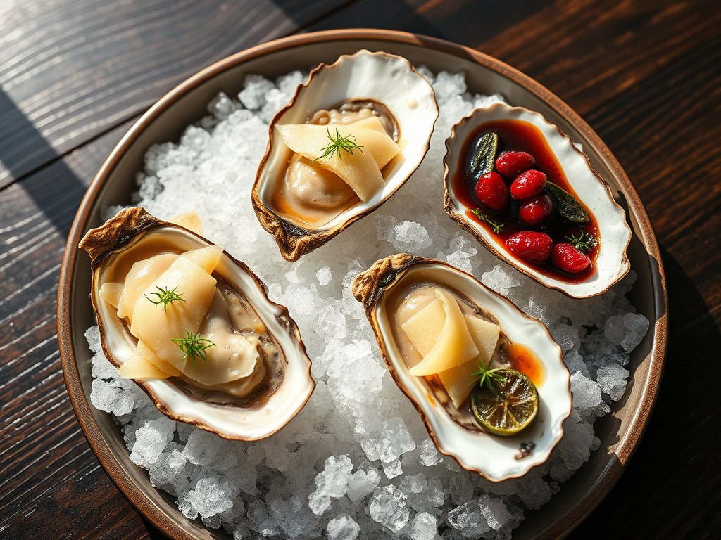 Oesters op 3 wijzen, AI-gegenereerde illustratie