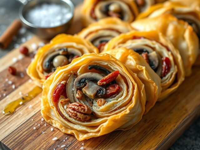 Oesterzwamstrudel met noten