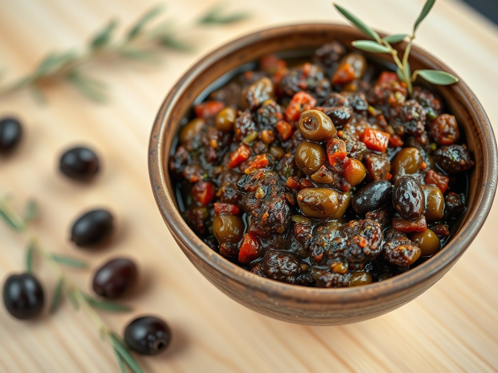 Olijventapenade II, AI-gegenereerde illustratie